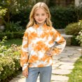 thumbnail image 6 of Atogsazn Kids Boys 1/4 Zip Sweatshirt Childrens Casual Tie Dye Long Sleeve Pullover Sweater Fall Winter Outerwear Orange 9-10 Years Fashion, 6 of 9