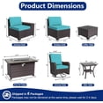thumbnail image 4 of ASJMR 10 Pieces Wicker Patio Furniture Set With 43" Gas Fire Pit Table & 2 Swivel Chairs,Outdoor Rattan Sectional Sofa Conversation Set With Cushions & Tables,Green, 4 of 10