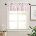 thumbnail image 7 of Merry Christmas Curtain Valances Set Pink Santa Claus Leaf Winter Snowflake Striped Kitchen Curtains 36&nbsp;inch Length Rod Pocket Valance and Tiers 3 Piece Set Small Bedroom Bathroom Laundry Decor, 7 of 7