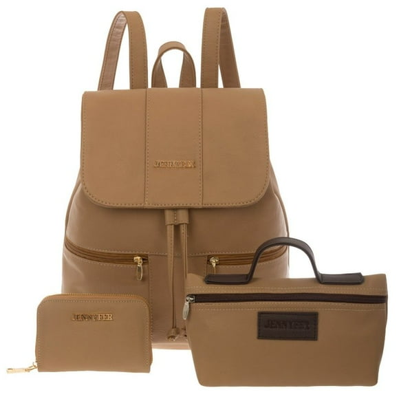 Set Bolsa Backpack, Cartera y Cosmetiquera 8472-2PAQ Camel Jennyfer 8472-2PAQ Backpack
