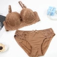 thumbnail image 3 of Maplenight Womens Underwire Bras Set Lace and Panties 2 Piece Comfort Breathable Full Coverage Push Up Bralettes For Sleep Lounge, 3 of 5