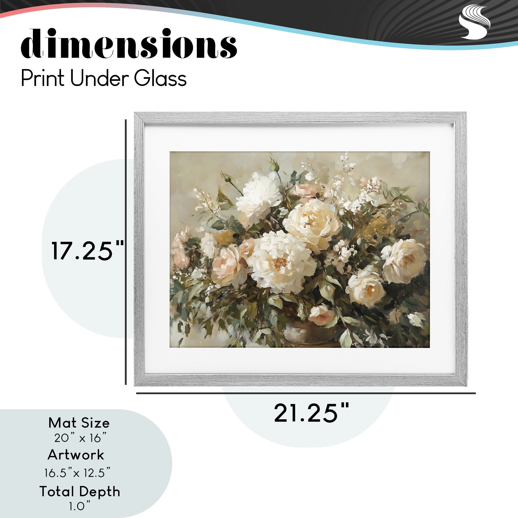 Stupell Industries Secret Garden Arrangement Gray Framed Print Under Glass, design by Heidi Kuntz