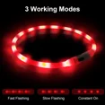 thumbnail image 3 of Collar luminoso para perro, collar fluorescente LED recargable, 8 colores, collar de seguridad ajustable de 3 modos para perros pequeños, grandes y medianos, rojo, 3 of 5