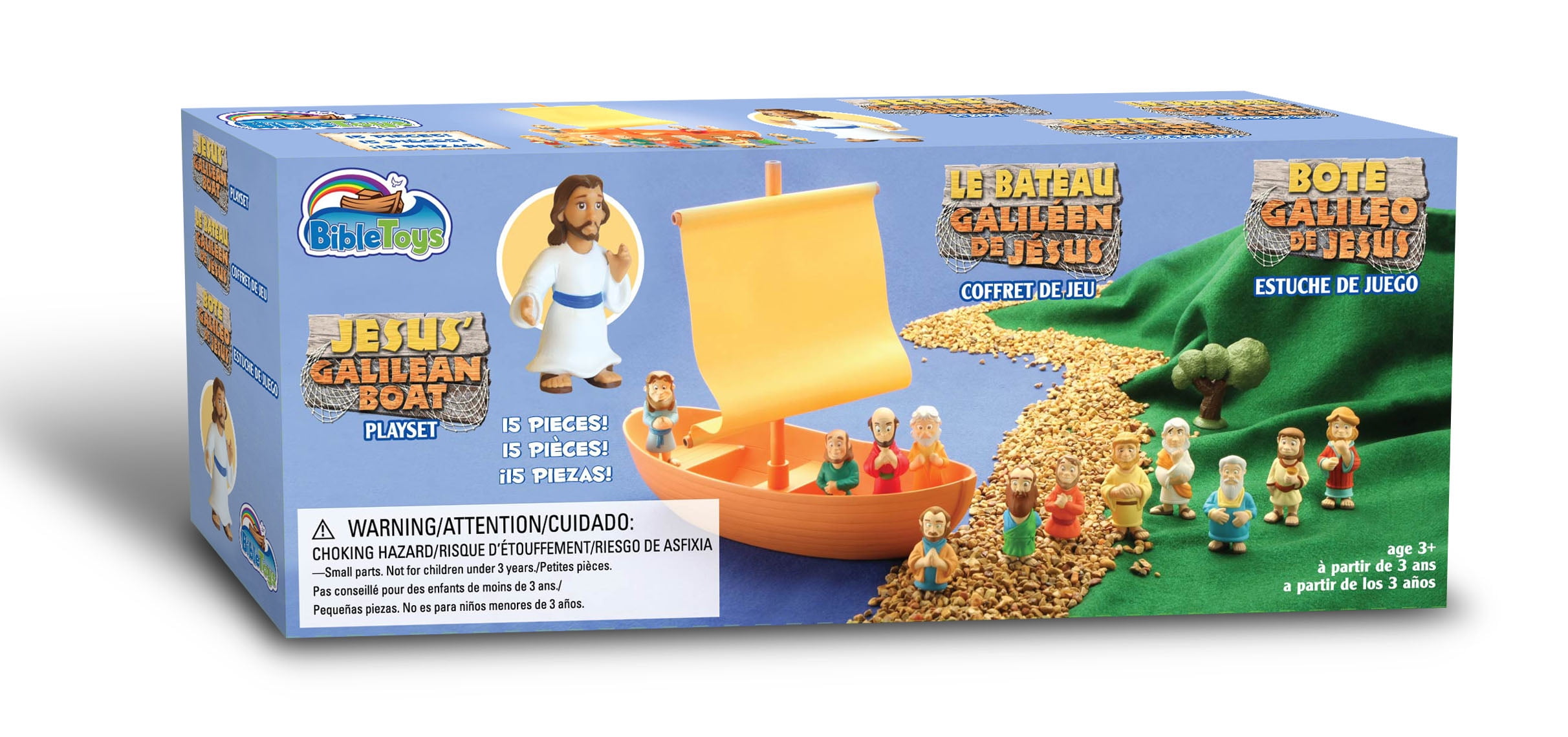 BibleToys Galilean Boat with Jesus and the Apostles 15 Piece Play Set