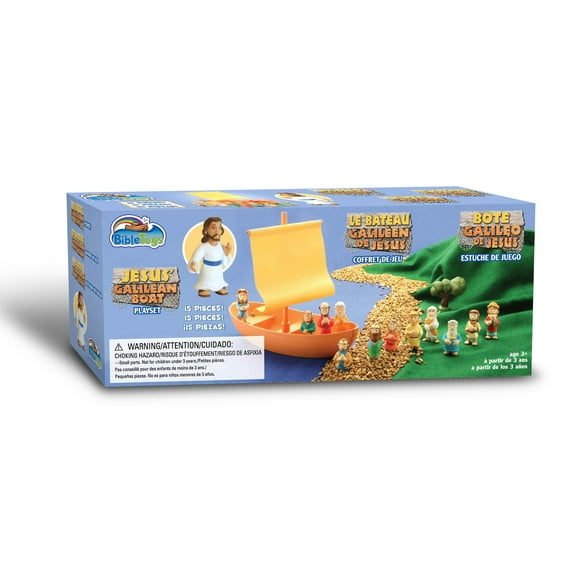 BibleToys Galilean Boat with Jesus and the Apostles 15 Piece Play Set for Children