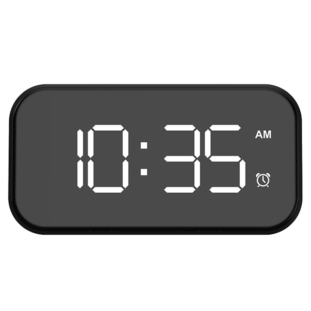 HOMEMAXS LED Digital Alarm Clock Snooze Dimmer Mirror Surface Clock Without Battery
