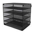 thumbnail image 3 of Organizador de Archivos de Papel, Grid Negro de Gran Capacidad Mesh EnsamblAJe Organizador simple de metal de guardia simple para revistas para documents para periódicos, 3 of 7