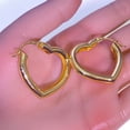thumbnail image 3 of 14K Gold Plated Heart Hoop Earrings for Women, Lightweight and Hypoallergenic Earrings, 3 of 7