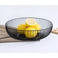 thumbnail image 3 of Nvzi Metal Wire Countertop Fruit Bowl Basket Holder for Kitchen | Black Modern Home Storage Decor Stand - 11 Inch (Round B), 3 of 5