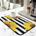 thumbnail image 2 of 2pcs Vintage Sunflower Coffee Bar Mat, Butterfly and Bee Absorbent Drying Mat, Non-Slip Kitchen Counter Mat, Yellow Boho Aesthetic, 2 of 5