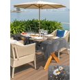thumbnail image 5 of Outdoor Tablecloth with Umbrella Hole for Patio/Picnic/Party/Camping, Daisy Butterfly Waterproof Table Cloth Rectangle Table Cover Washable, Spring Floral Butterflies Grey Modern Art (60"x 84"), 5 of 8