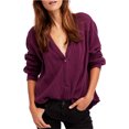 thumbnail image 1 of Free People Womens People Changing Horizons Blusa con botones, Púrpura, XS, 1 of 1
