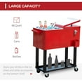 thumbnail image 4 of Kadyn 80 QT Cooler Box with Rolling Cooling Bins and Stand Up, Outdoor Cooler for Party, Red, 4 of 6