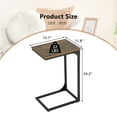thumbnail image 7 of YRLLENSDAN C Shaped End Table for Couch Slim Side Table C Side Table Small Sofa Table with Adjustable Feet Tiny End Tables for Small Spaces, Brown 2 Pack, 7 of 7