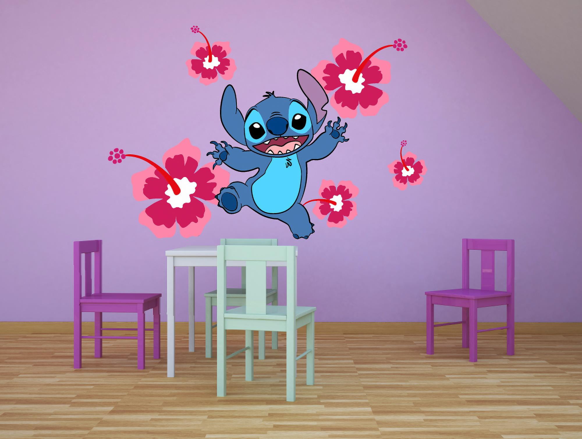 Lilo and Stitch Disney Cartoon Character Wall Art Graphic Decal Sticker  Vinyl Mural Baby Kids Room Bedroom Nursery Kindergarten School House Home  Wall Art Design Removable Peel and Stick 10x8 inch -