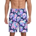 thumbnail image 1 of Fotbe pinkk flower crystal Skull Pantalones Cortos de Pijama para Hombre, Ropa de Dormir, Pantalones de Pijama Cortos para Hombre-Medium, 1 of 6