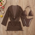 thumbnail image 2 of 4 Piece Tankini Swimsuit With Sheer Cover Up And Tie Waist Two Piece Bikini Outfit For Beach Pool, 2 of 4