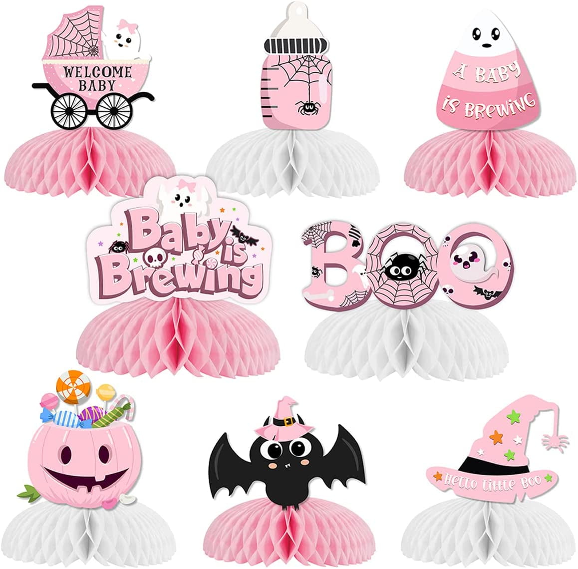 Halloween Baby Shower Decorations for Girl 8 Pack A Baby is Brewing