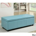 thumbnail image 2 of WyndenHall  Franklin 48-in. Wide Contemporary Rectangular Storage Ottoman Soft Blue Faux Leather,Foam Faux Leather, 2 of 7