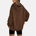 thumbnail image 3 of Womens Oversized Hoodies with Front Pocket Cotton Fleece Lined Winter Fall Casual Pullover Top Hooded Sweatshirt (XL, Brown), 3 of 6