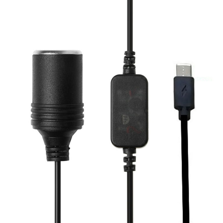 USB C PD Type C Male to 12V Car Cigarette Socket Female Step Up Cable