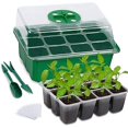 thumbnail image 1 of 5 paquetes de bandeja de inicio de semillas Kit de inicio de semillas con domo de humedad Bandejas de inicio de plántulas de plantas Kit de estación de germinación de semillas de invernadero inte, 1 of 5