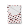 thumbnail image 2 of Rooster Soft Flannel Fleece Throw Blanket, Abstract Farm Animal with Different Patterns on Plain Background, Cozy Plush for Indoor and Outdoor Use, 50" x 70", Vermilion Black and White, by Ambesonne, 2 of 5