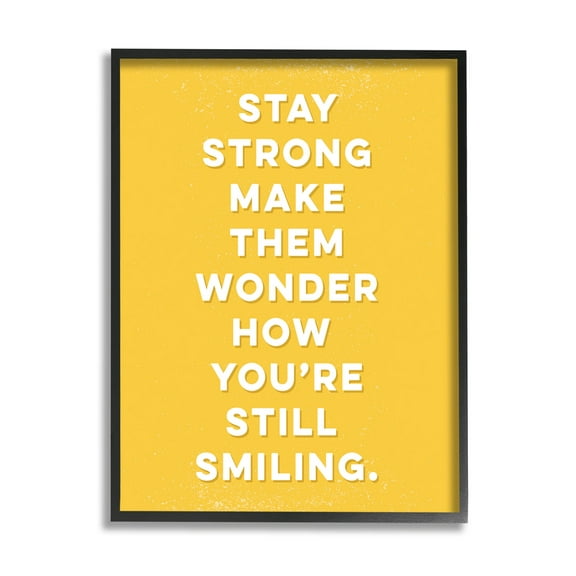Stupell Industries Stay Strong Inspirational Phrase Graphic Art Black Framed Art Print Wall Art, Design by K. Kaufman