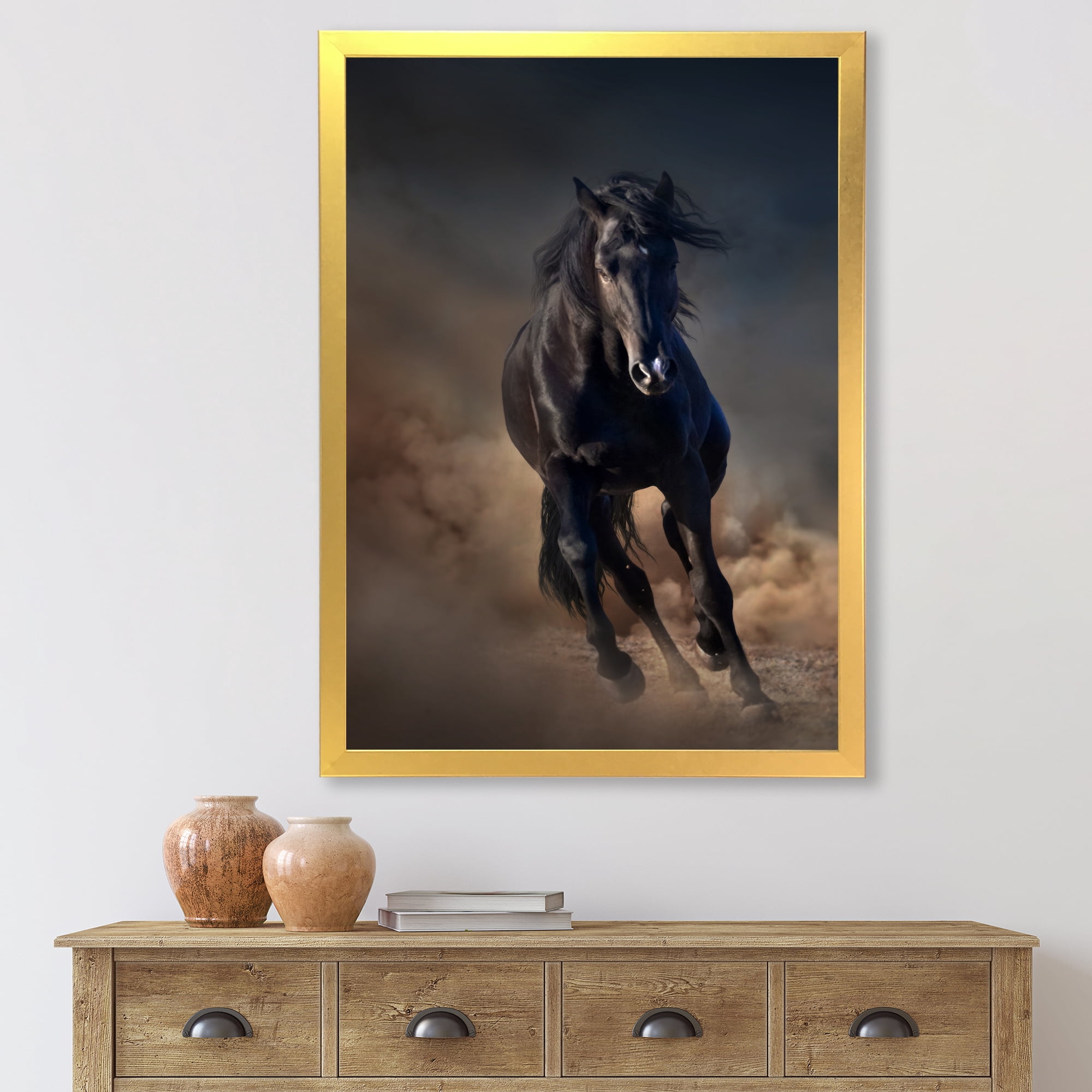 Designart 'Close Up Of Thoroughbred Nonius Stallion Horse I' Farmhouse Framed Art Print