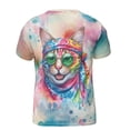 thumbnail image 2 of Hippie Manx Portrait Watercolor Tie-Dye Vintage Styles All Over Print 3D Shirt Unisex Merch Cat Lover Kitten Owner Gifts - 00014, 2 of 6