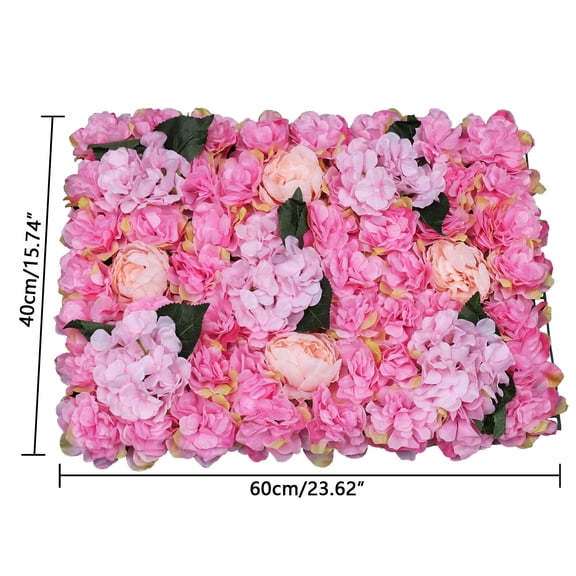 6 PCS Artificial Flower Wall Panels, Floral Backdrop for Wedding Party Decor 60 X 40cm