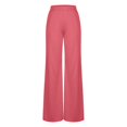thumbnail image 5 of ClodeEU Womens High Waist Flare Wide Leg Pant, Casual Loose Business Pants With Pockets Red,Womens Plus XXXL, 5 of 8