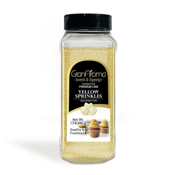 GranAroma Yellow Sprinkles, Decorative, Cakes & Cupcakes 1.5 Pound