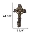 thumbnail image 2 of Rustic Western Vintage Country Cowboy Wagon Wheel Faux Wooden Wall Cross Plaque, 2 of 9