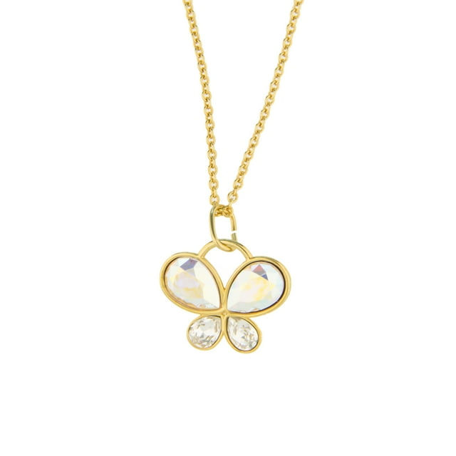 Collar para Mujer con Cristal Fino Europeo en forma de Mariposa– Bañado en Oro 14k- Collar Elegante y Brillante-Collares de Mujer de Moda- Joyería para Mujer de Moda- Regalo especial Ortiz Espinosa Temporada