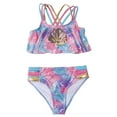 thumbnail image 1 of MIASHUI Girls Two Piece Swimsuits Bathing Suits Meraid Print Ruffle Swimwear,Pink,5-6 Years, 1 of 6