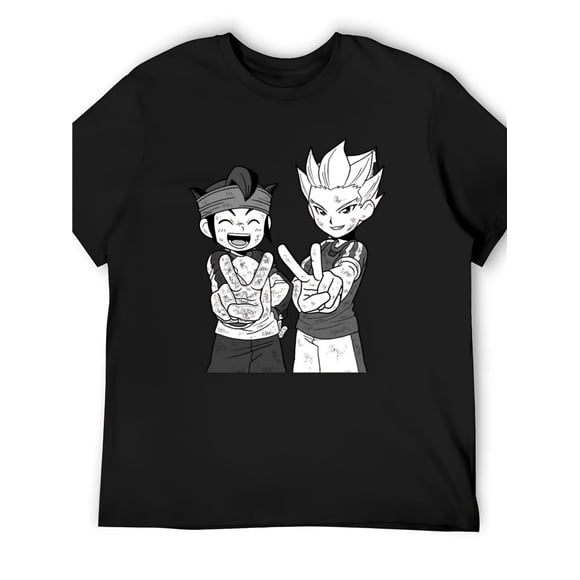 T-shirt Homme Inazuma Eleven Axel Blaze (Haoyanji) Tee Graphique Anime / Base Noire avec Lignes Blanches Col Rond Décontracté
