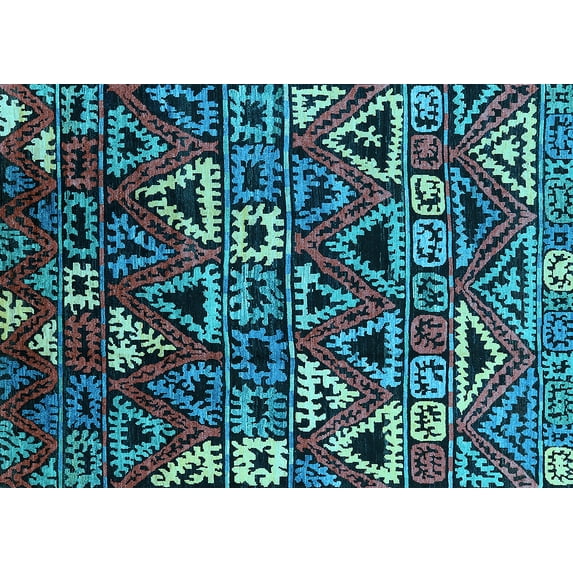 Ahgly Company Indoor Rectangle Solid Light Blue Modern Area Rugs, 2' x 3'