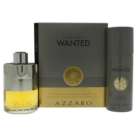 Azzaro Wanted by Loris Azzaro for Men - 2 Pc Gift Set 3.4oz EDT Spray, 5.1oz Deodorant