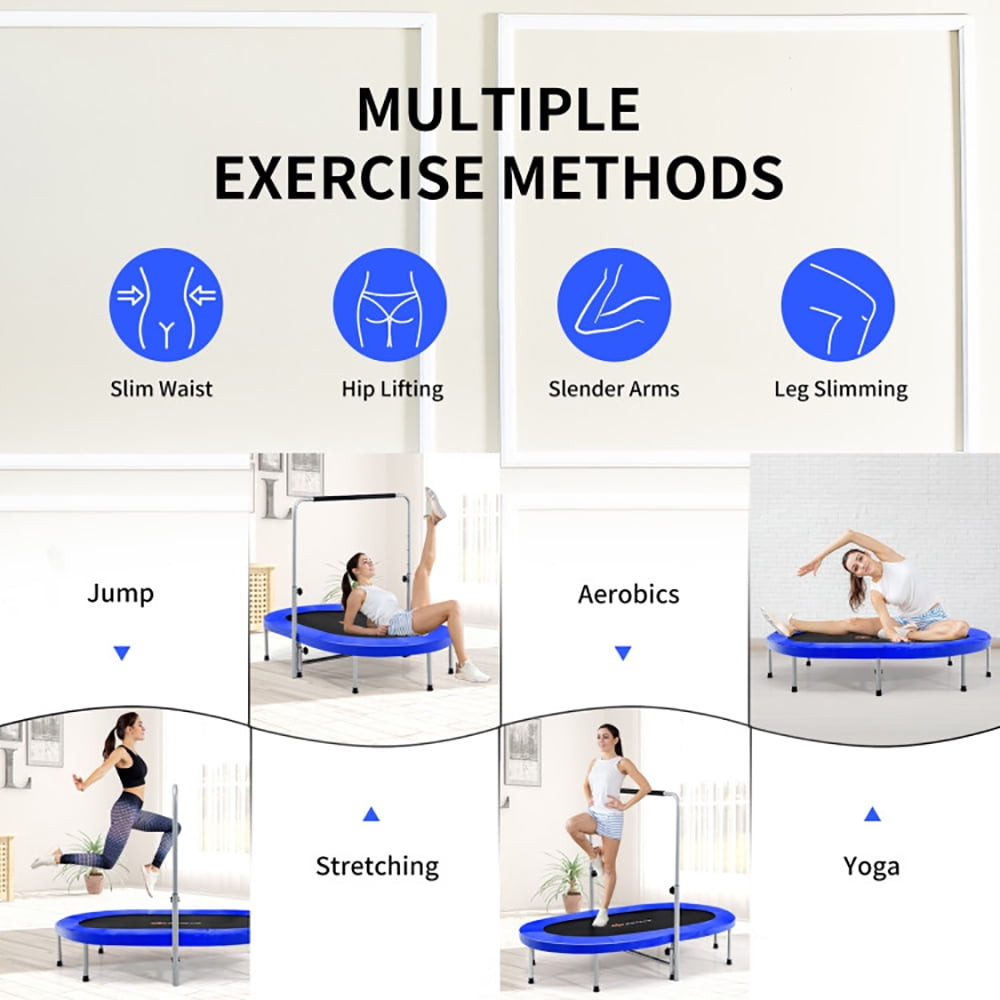 Aimee Lii 2-Person Foldable Mini Kids Fitness Rebounder Trampoline, Outdoor Kids Trampoline, Blue Aimee Lii 2-Person Foldable Mini Kids Fitness Rebounder Trampoline, Outdoor Kids Trampoline, Blue