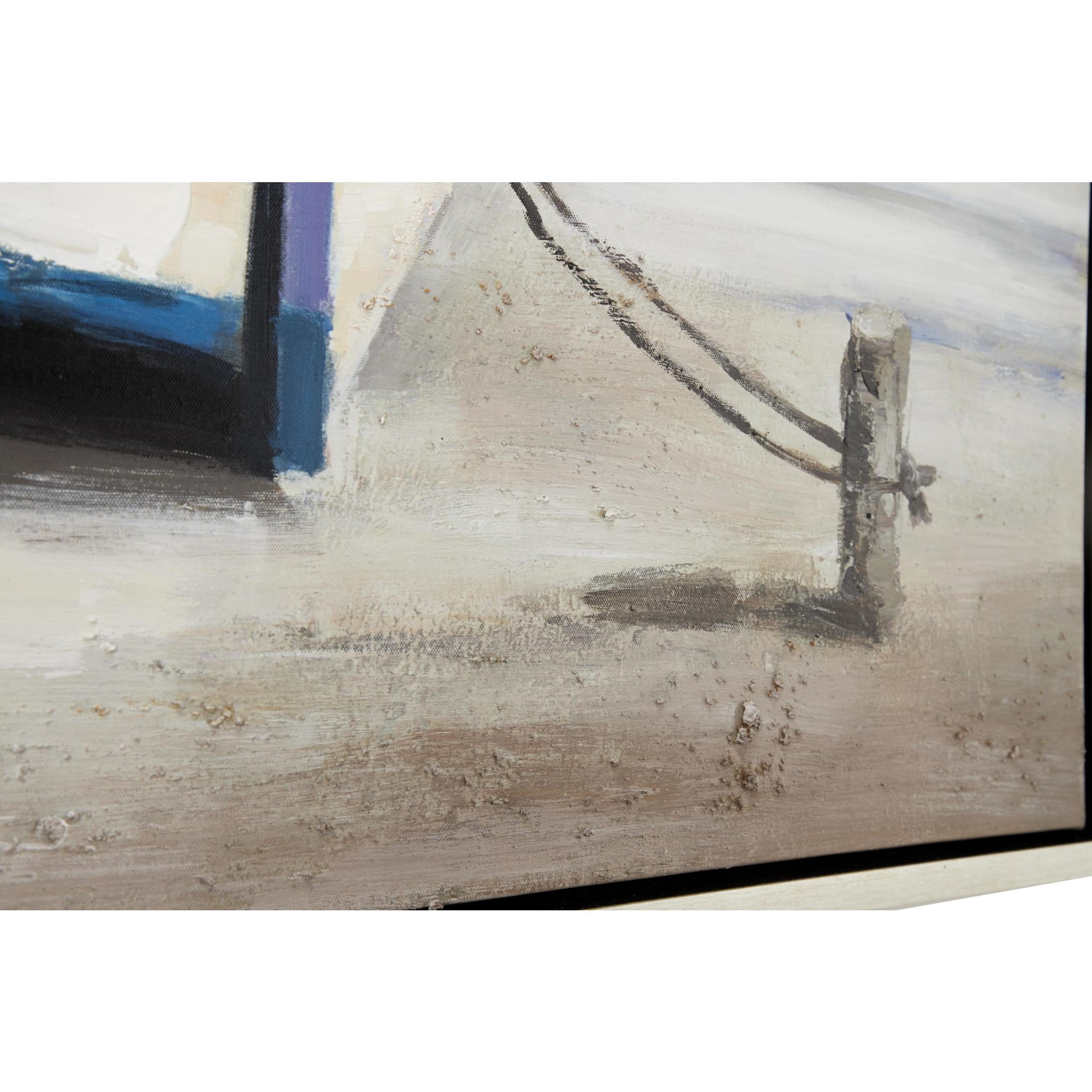 47" x 36" Sail Boat Framed Wall Art with Silver Frame, by DecMode