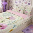 thumbnail image 2 of Manfei Boho Flower Paisley Zipper Full Size Comforter Sets with Fitted Sheet and 2 Pillowcases,Spring Garden Zipper Bedding Set,Reversible, 2 of 7