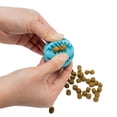 thumbnail image 3 of Paquete de 2 juguetes de bolas para perros para limpieza de dientes de mascotas, masticar, buscar, juguetes dispensadores de alimentos con bolas de tratamiento (pequeños de 2 pulgadas), 3 of 5
