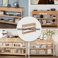 thumbnail image 2 of LAUSAINT HOME Modern Console Table, 32" Tall Natural Finish Table with 3 Drawers and Storage Shelves, 2 of 8