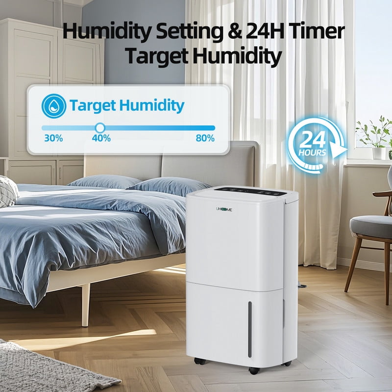 150 pt. 5,000 sq. ft. Dehumidifier in Whites with Pump, Quietly Remove Moisture, Auto Defrost, Dry Clothes, 24-Hour Timer