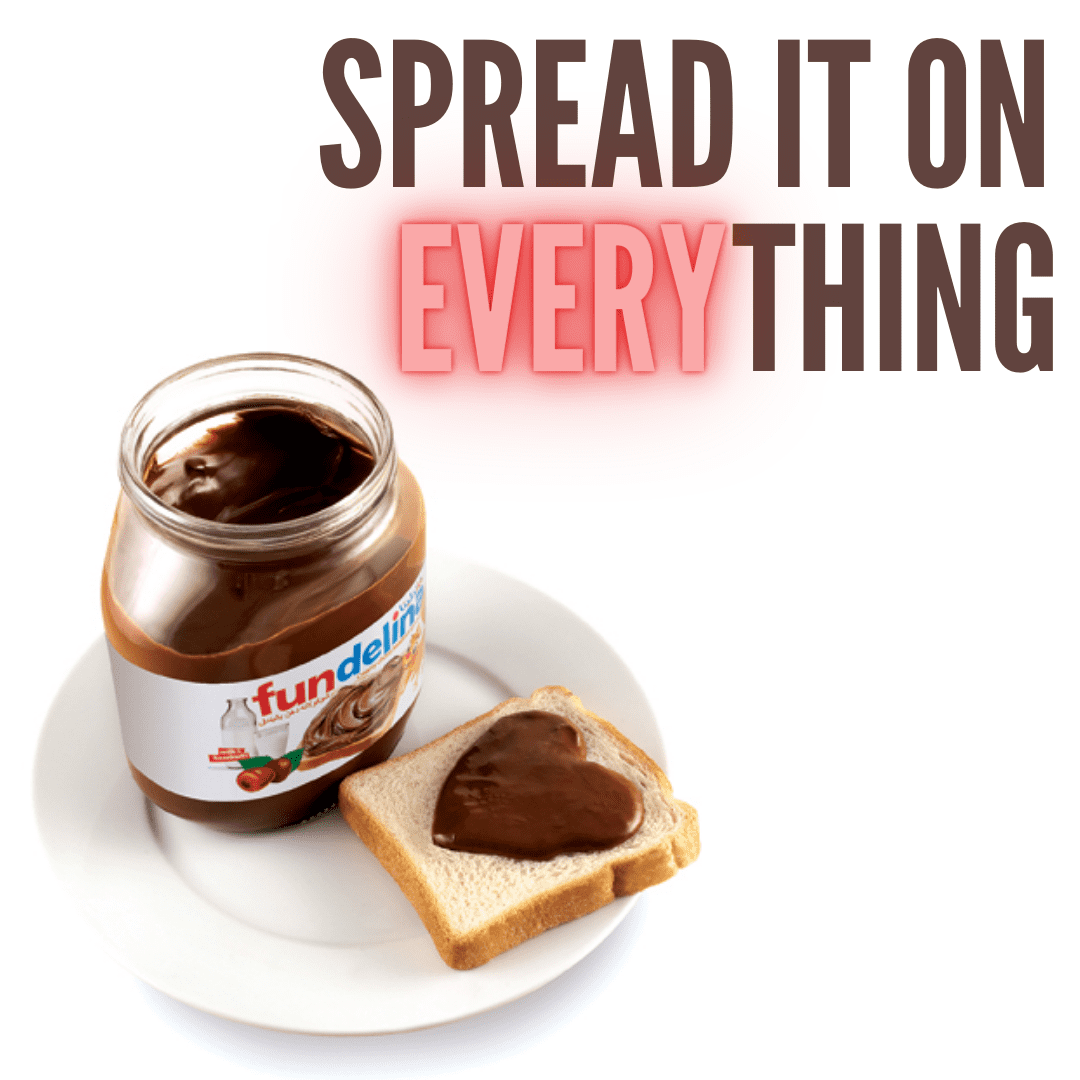 Fundelina Hazelnut Spread Bundle Chocolate, Banana and Vanilla, 13 oz Spreader Included