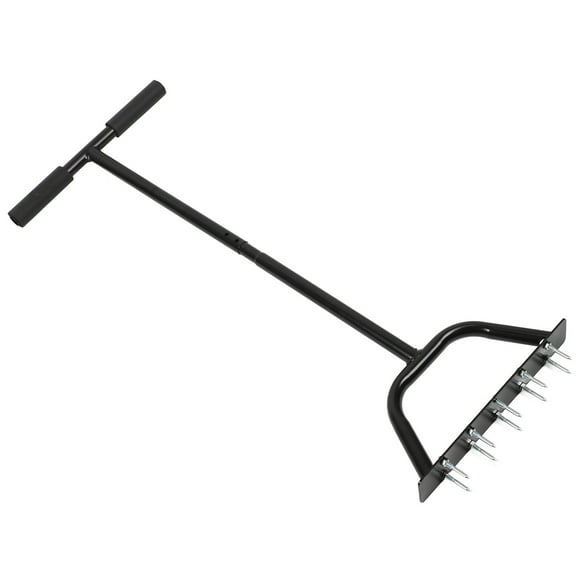 Lawn Aerator Coring Tool, Lawn Aerator Carbon Steel Rectangular Foot Pedal Easy To Use T Handle Energy Saving for Garden