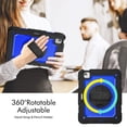 thumbnail image 3 of Case for iPad Air 5th Generation / iPad Air 4th Generation 10.9 inch with Screen Protector, 360 Degree Rotating Kickstand Hand Strap Shockproof Cover with Shoulder Strap, Dark Blue PC, 3 of 7
