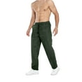 thumbnail image 5 of Zylanna Men's Casual Pants, Elastic Waist with Drawstring Loose Pockets Straight Leg Pants for Men Green, 5 of 6
