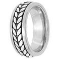 thumbnail image 2 of The Crop - Antique Finish Stainless Steel Black IP 7mm Ring - Size 8, 2 of 2